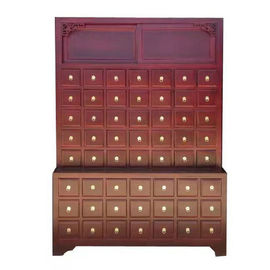 China Gabinete de almacenamiento chino de la exhibición de la tienda de la farmacia de madera sólida modular con el cajón proveedor