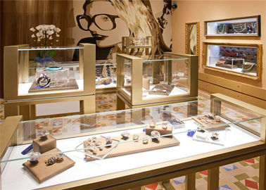 China Estante de exhibición de lujo de las lentes del metal y del vidrio para la joyería y el accesorio proveedor