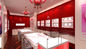 Rosa/vitrina de fijación roja de la joyería para el diseño interior de la tienda de joyería proveedor