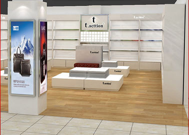 Tamaño modificado para requisitos particulares de madera de lujo de los estantes de exhibición de la zapatería del bolso de los boutiques proveedor