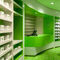 Gabinete de exhibición de moda de la farmacia, farmacia al por menor verde que deja de lado la combinación multi proveedor